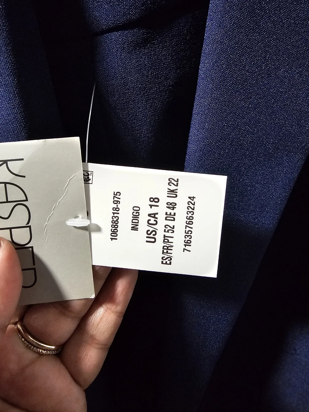 Kasper Indigo/ Navy Blazer & Pants Suit Size 18W NWT - Picture 6 of 8